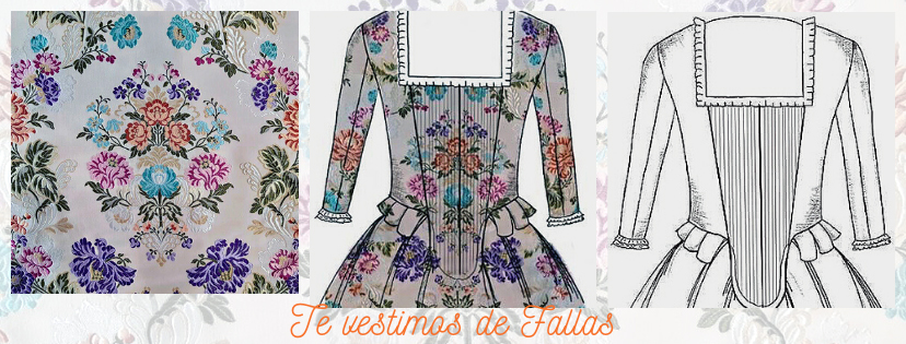 Traje de fallera con corpio Volante Tableado